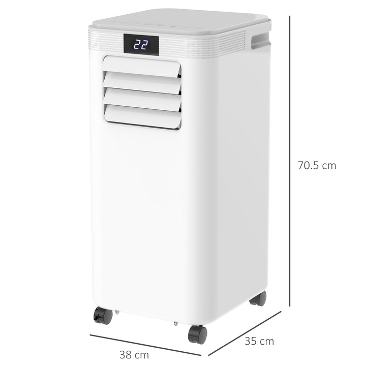 HOMCOM 8000 BTU 4-In-1 Compact Portable Mobile Air Conditioner Unit Cooling Dehumidifying Ventilating w/ Fan Remote LED Display 24 Hr Timer | Aosom UK