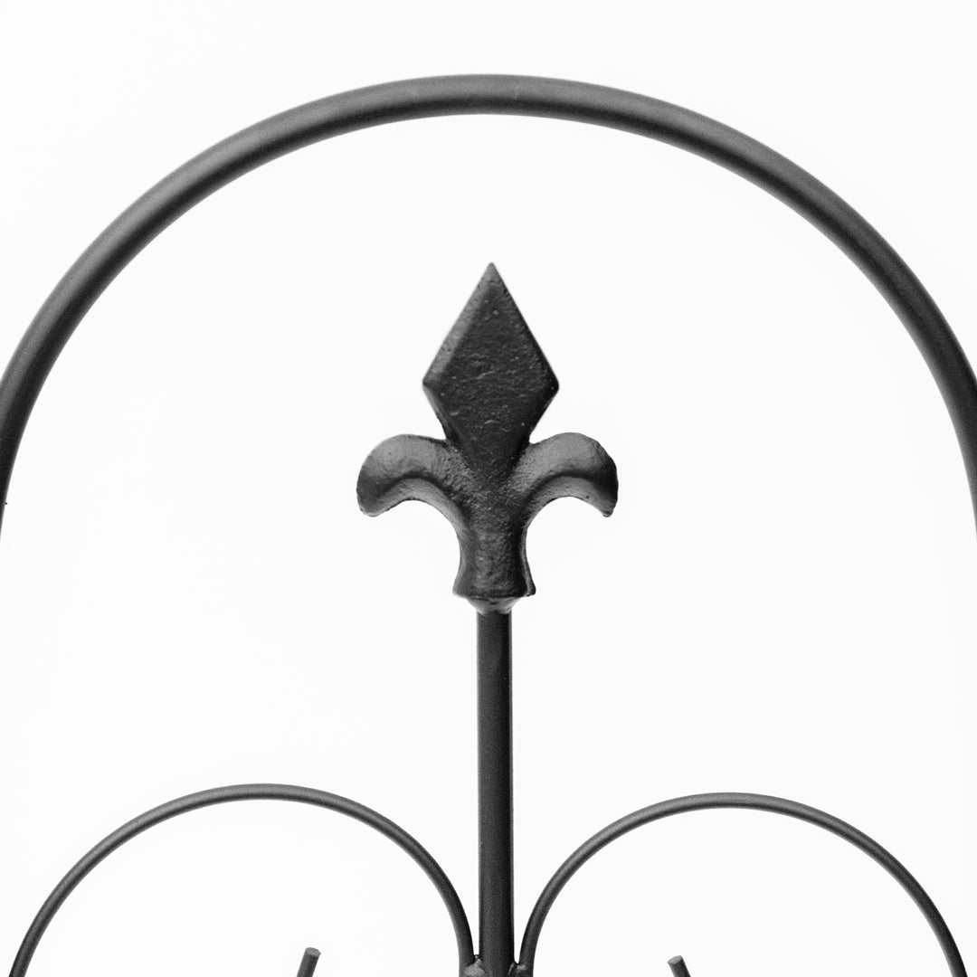 Decorative Garden Fencing, 83cm (H) x 3m (L) 5PCs Outdoor Picket Fence Panels, Rustproof Metal Wire Landscape Flower Bed Border Edging Animal Barrier, Black