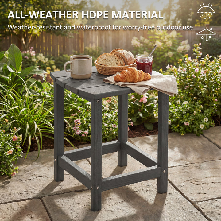 Outdoor Side Table, Garden Coffee Table, All-Weather Adirondack Side T