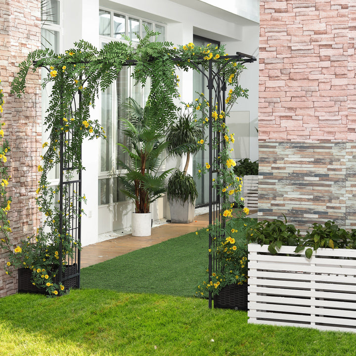 210cm Decorative Metal Garden Trellis Arch with Durable Steel Tubing &amp;