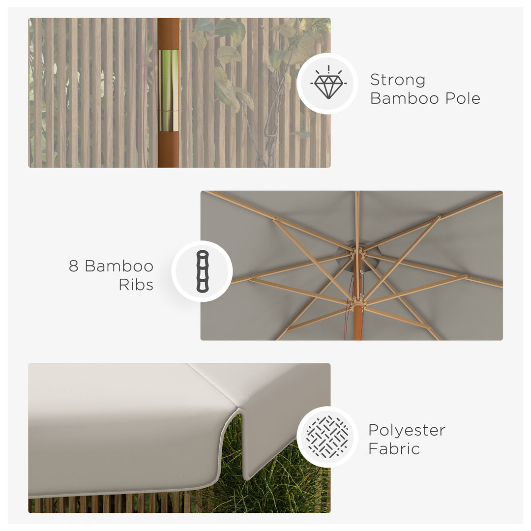 MCL 3.3m Elegant Wooden Parasol - Grey