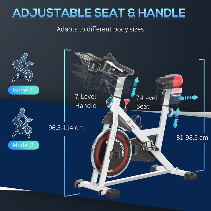 HOMCOM Upright Exercise Bike Indoor Training Cycling Machine Stationary Workout Bicycle with Adjustable Resistance Seat Handlebar LCD Display