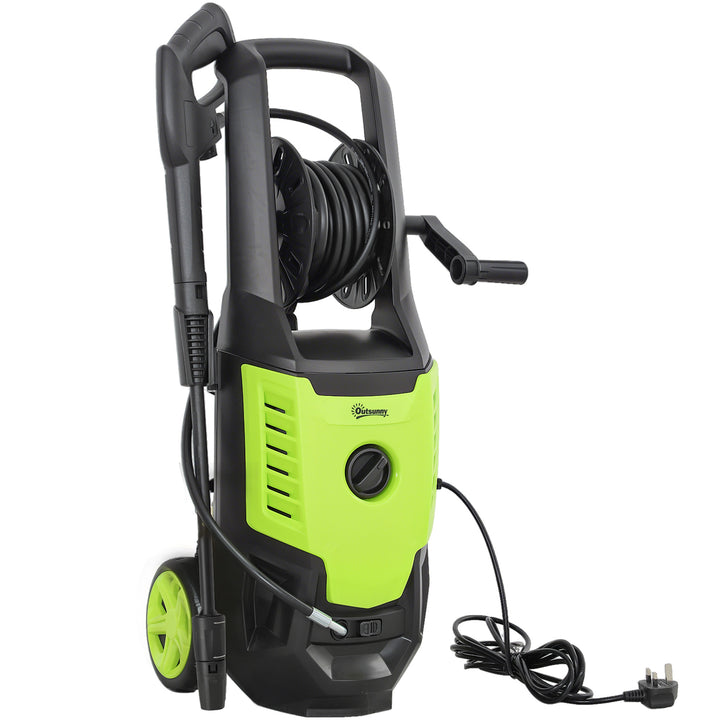 MCL 2200W High Pressure Washer, 170 Bar Pressure, 420 L/h Flow, Portable Electric Power Washer Jet Wash Cleaner with Adjustable Nozzle 6M Hose and Hose Reel for Home Patio Car Driveway