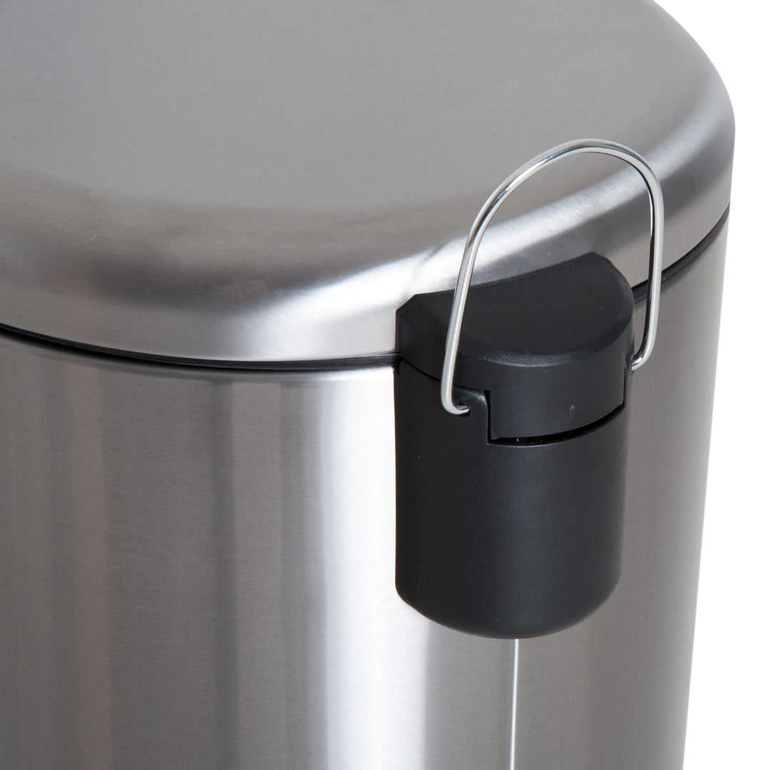 HOMCOM Foot Pedal Bin Stainless Steel Metal Waste Rubbish Lid Kitchen Garbage 30L | Aosom UK