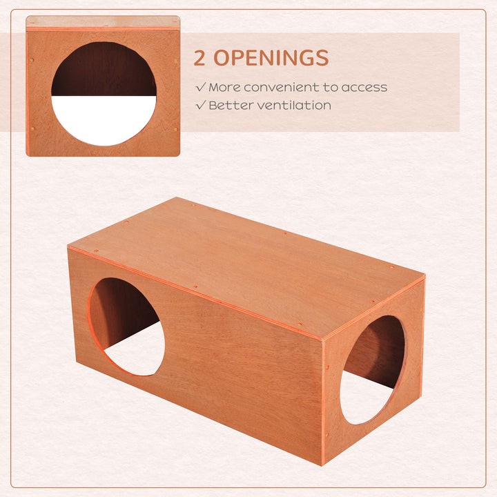 Outdoor Rabbit Hideaway Shelter Indoor Cat Tunnel Garden Kitty Box House Pet Home Run Play Cage Waterproof 60Lx30Wx25H(cm)