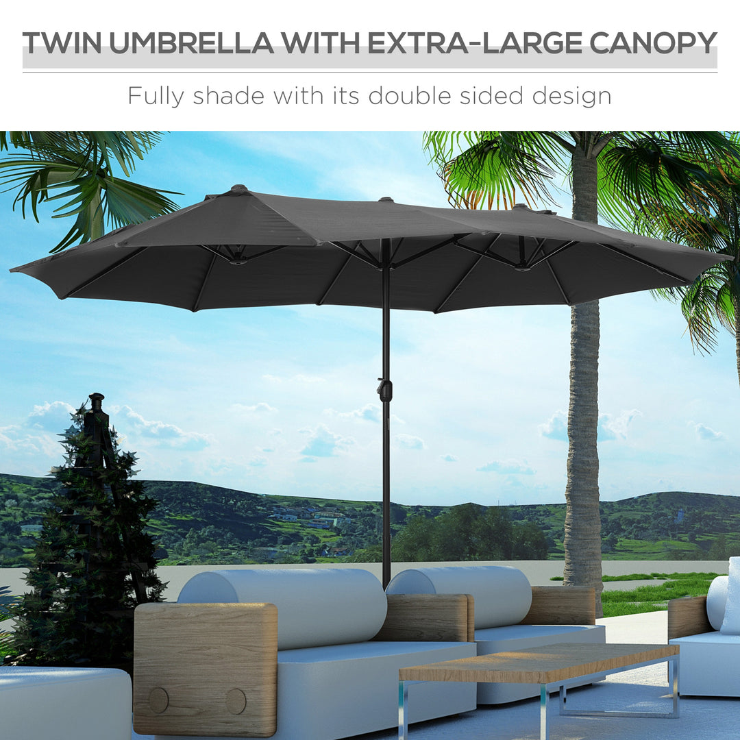Outsunny 4.6m Garden Parasol Double