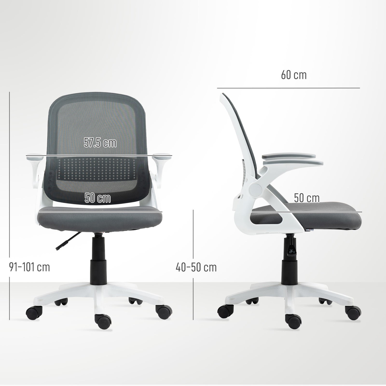 Breathable Mesh Office Chair, Ergonomic Swivel Computer Chair with Fli
