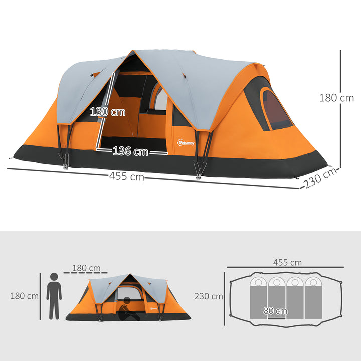 5-6 Man Dome Camping Tent - Orange
