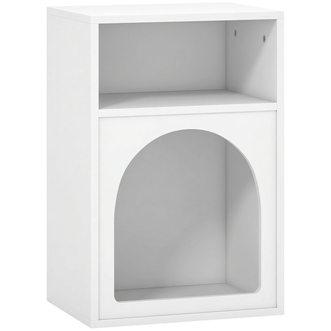 Bedside Table with 2 Open Compartments - White