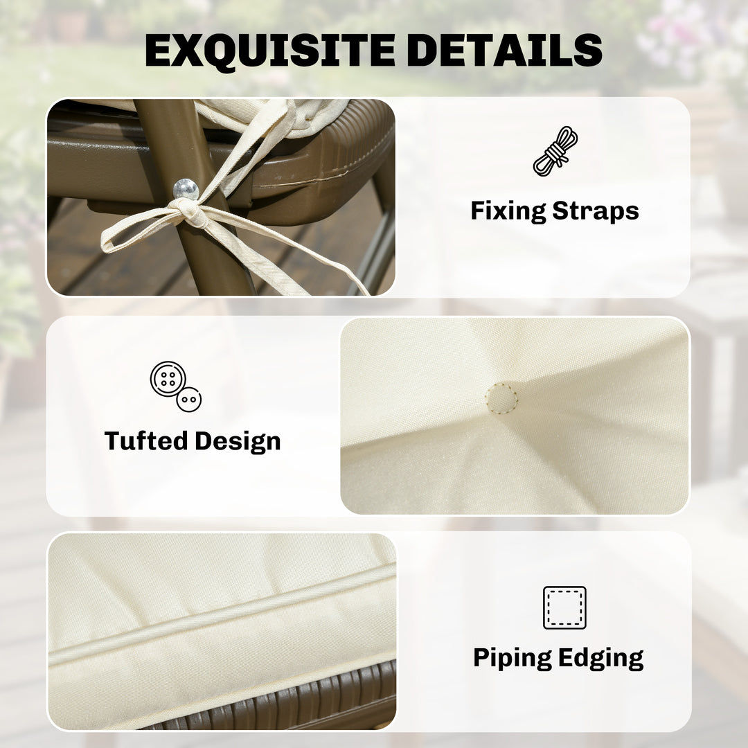 Set of 4 Garden Seat Cushion with Ties, 42 x 42cm Replacement Dining C