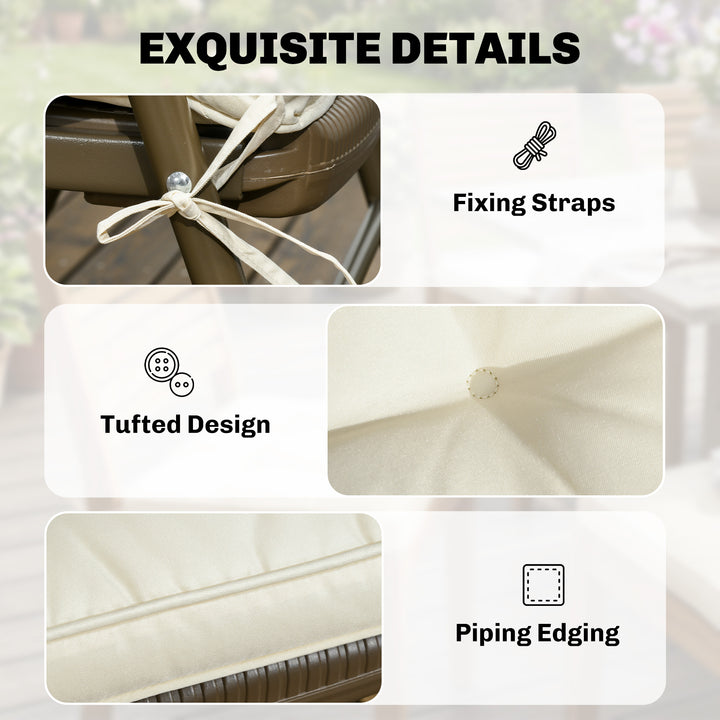 Set of 4 Garden Seat Cushion with Ties, 42 x 42cm Replacement Dining C
