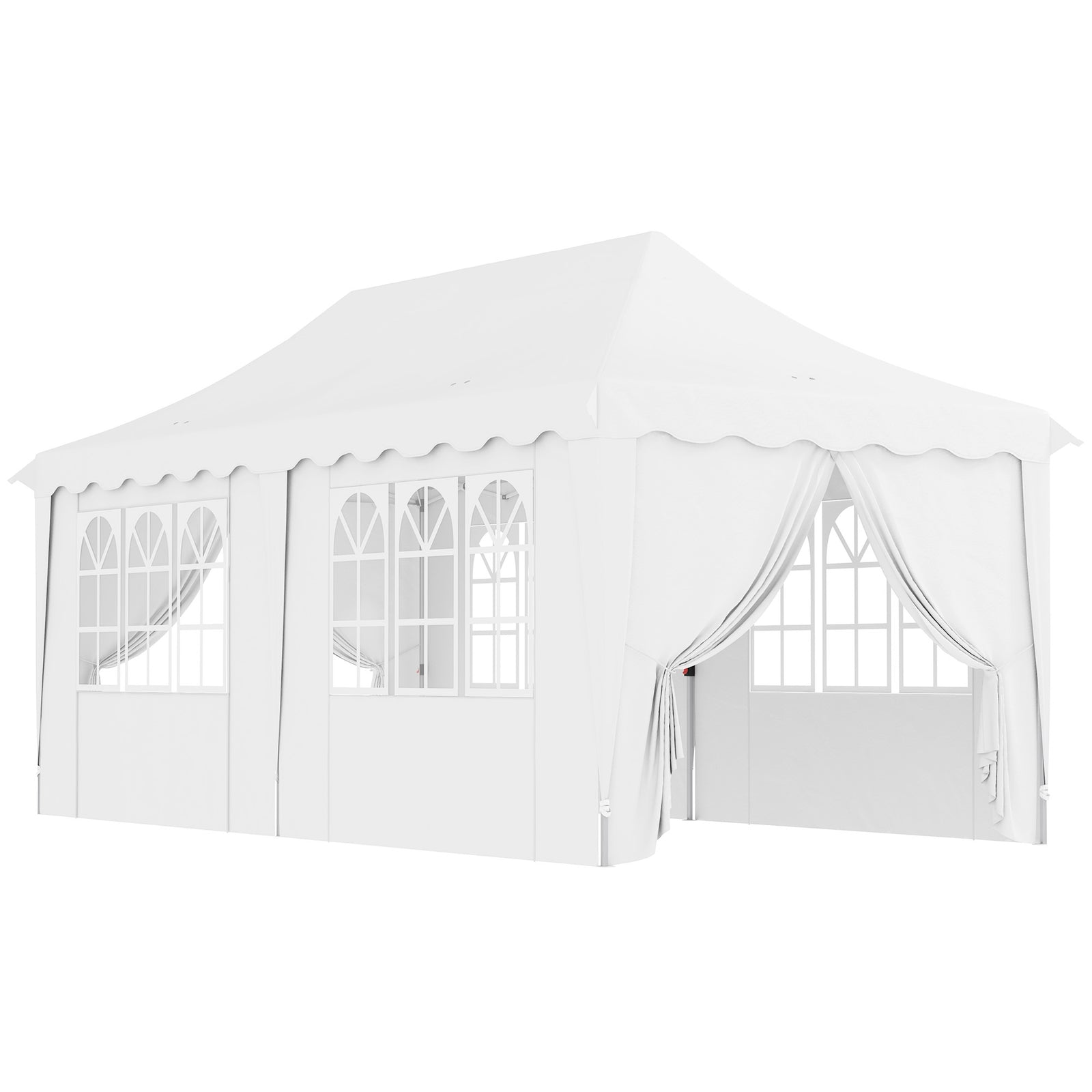 3 x 6m Pop Up Gazebo with Sides, UPF50+ Height Adjustable Marquee Party Tent, Wedding Canopy, Instant Event Shelter with Carry Bag and Sand Bags for Garden, White