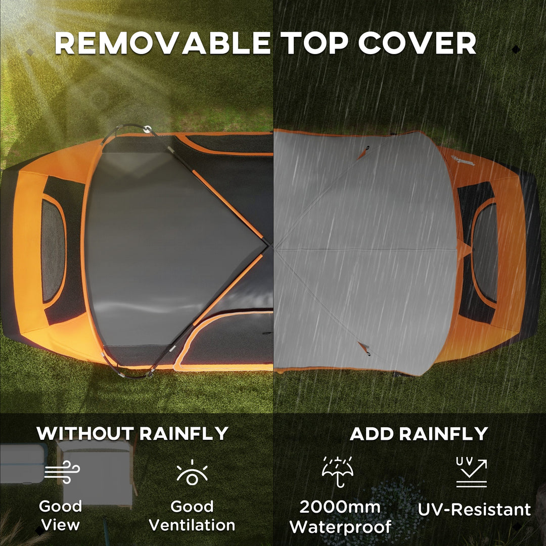 Six-Man Tent, with Two Rooms, Small Rainfly and Accessories - Orange