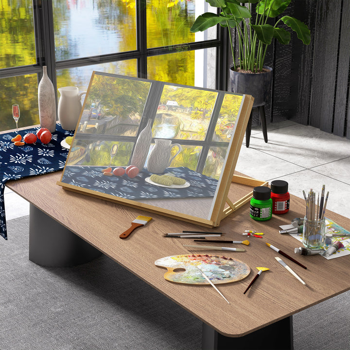 Desktop Table A2 Easel Craft Workstation, Adjustable Beechwood Table Top Easel, Portable Folding Artist Drawing & Sketching Board for Adults, Beginners, Artists Painting