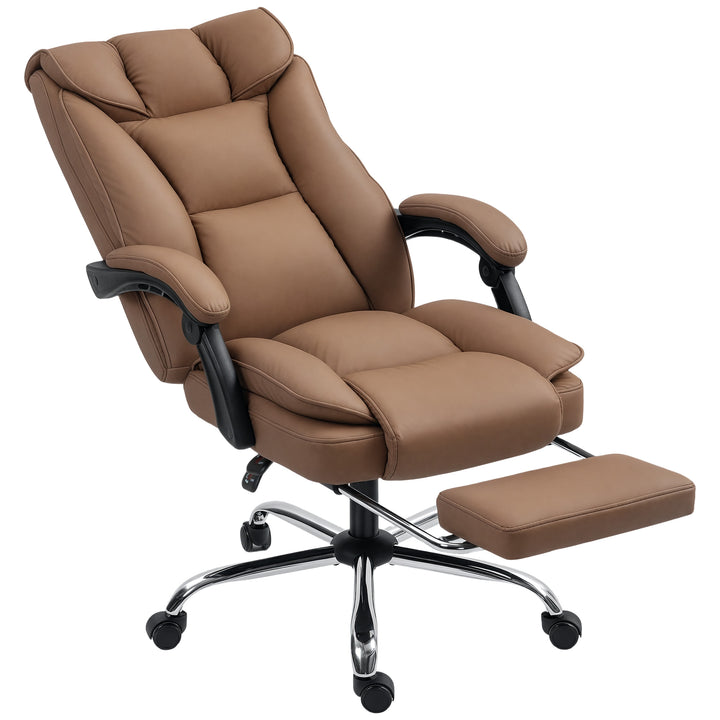 155° Reclining Faux Leather Swivel Office Chair