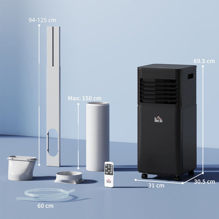 8000 BTU 4-In-1 Portable Air Conditioner Unit Cooling Dehumidifying Ventilating for Room up to 27m², with Fan, Remote, 24H Timer, Window Mount Kit, R290, A Energy Efficiency
