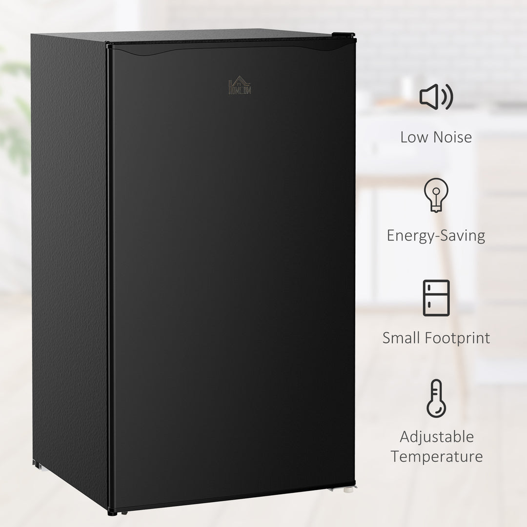 91 Litre Freestanding Under Counter Fridge Freezer, Small Fridge with Chiller Box, Adjustable Thermostat, 47.5cm Wide, Black