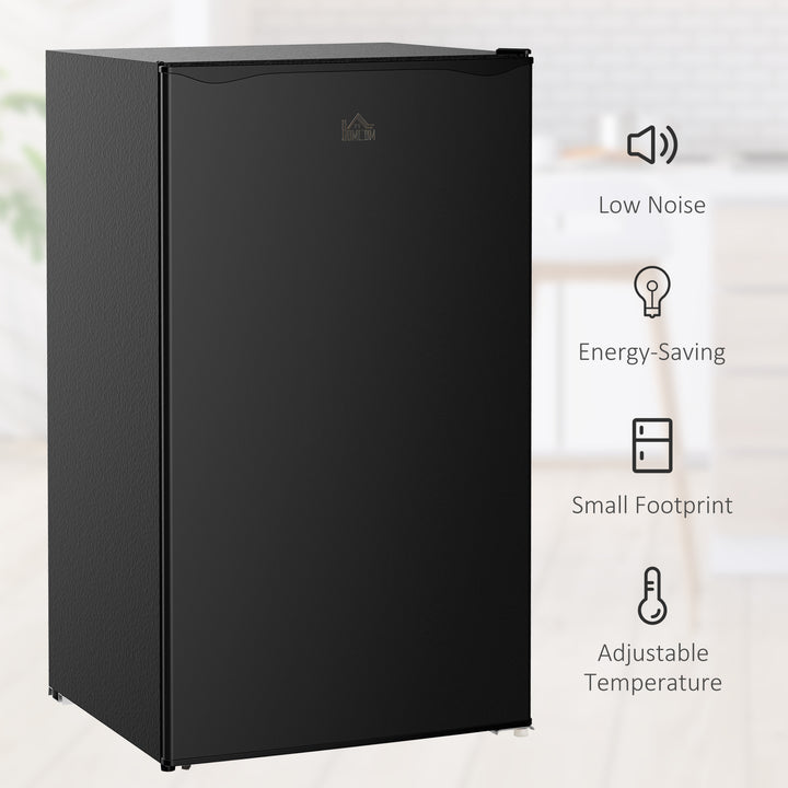 91 Litre Freestanding Under Counter Fridge Freezer, Small Fridge with Chiller Box, Adjustable Thermostat, 47.5cm Wide, Black