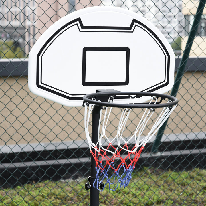 HOMCOM Basketball Stand 94-123cm Basket Height Adjustable Hoop For Kids Adults Suitable for Pool Side