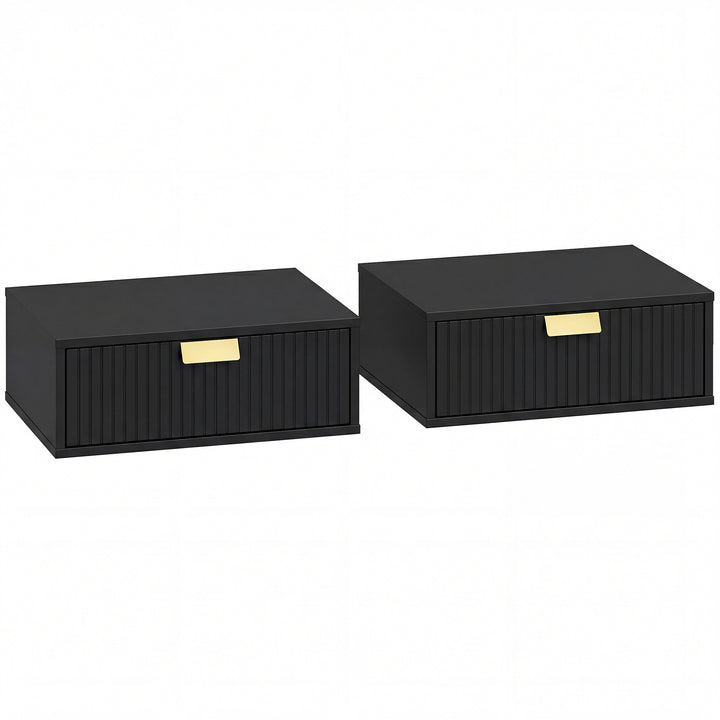 Modern Floating Nightstands Set of 2, Wall Mounted Bedside Tables with