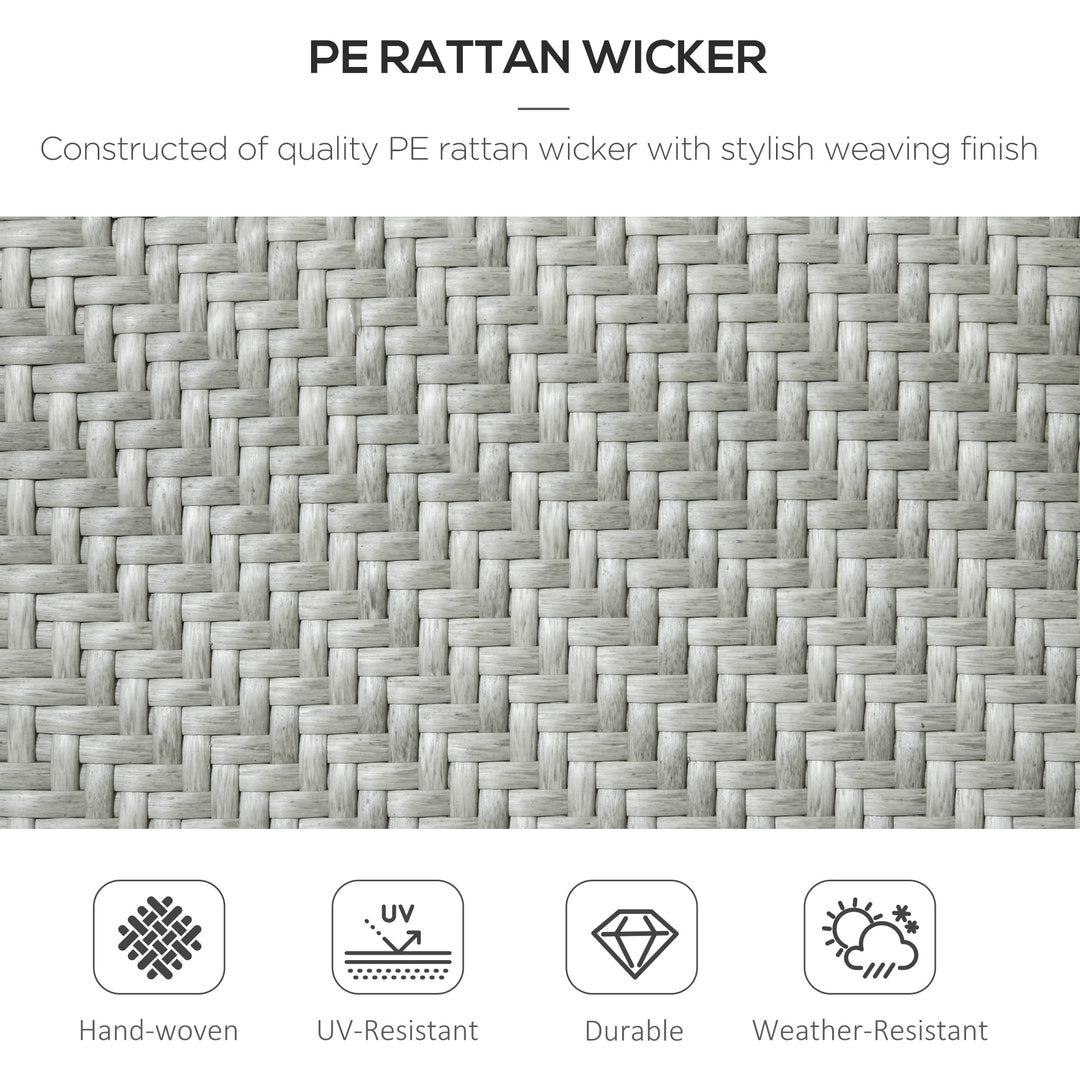 Four-Piece Stacking Rattan Garden Seat Set - Mixed Grey