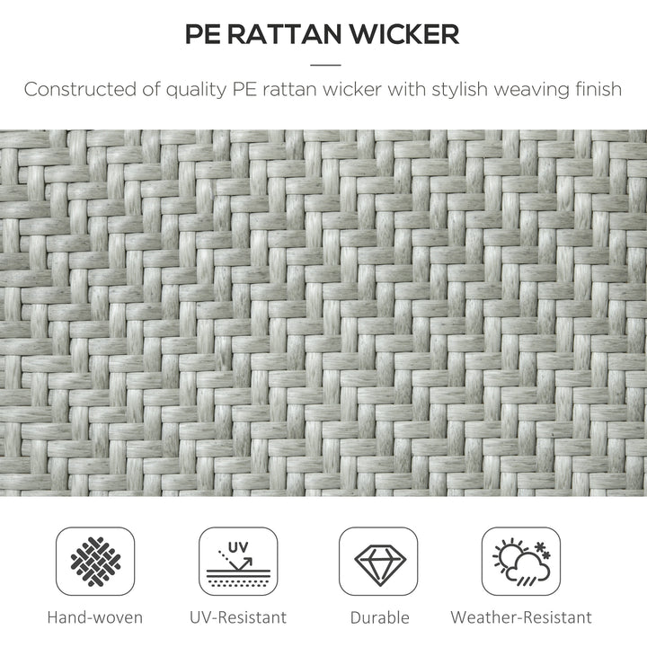 Four-Piece Stacking Rattan Garden Seat Set - Mixed Grey