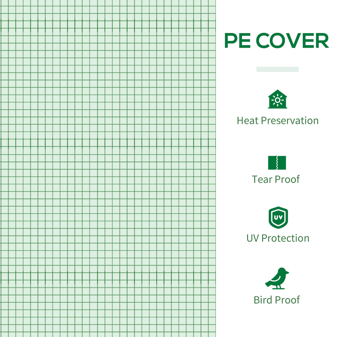 Portable Small Polytunnel, Mini Greenhouse with Mesh Windows for Indoor and Outdoor, 240x90x90cm, Green