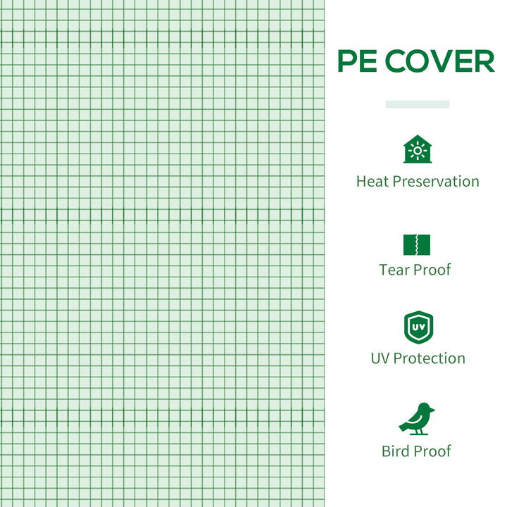Portable Small Polytunnel, Mini Greenhouse with Mesh Windows for Indoor and Outdoor, 240x90x90cm, Green