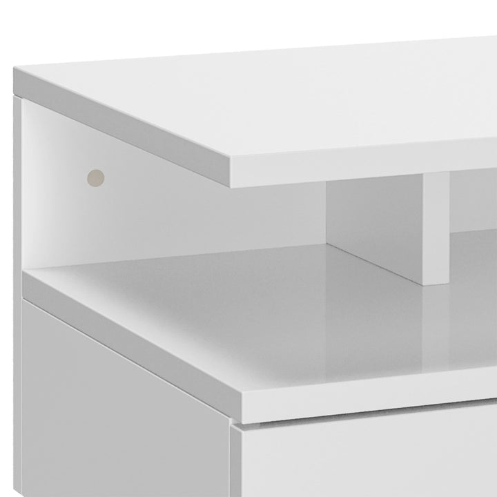MCL Set of Two Floating High Gloss Bedside Tables - White