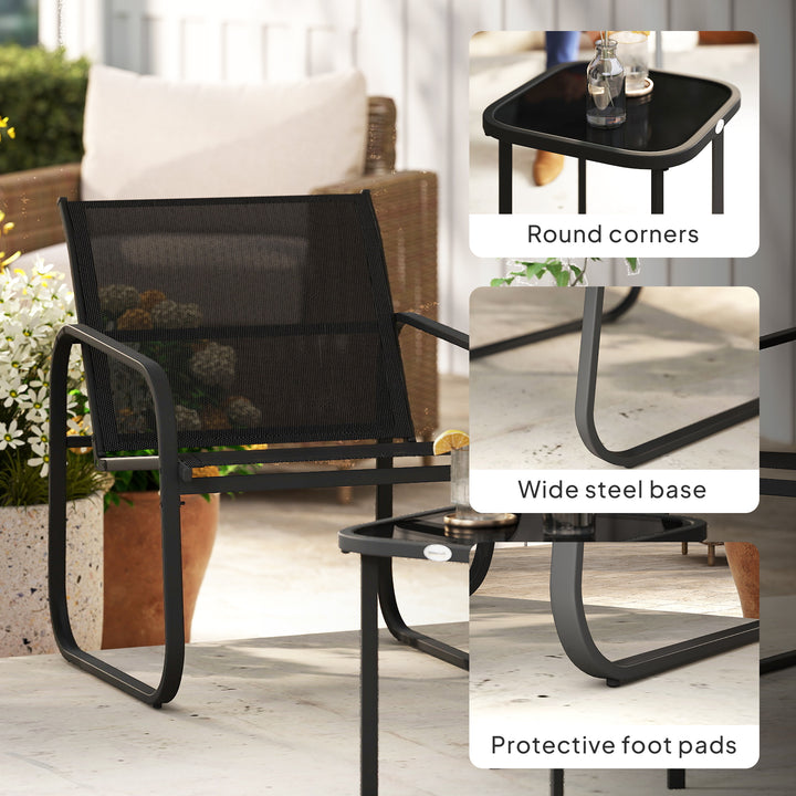 Three-Piece Garden Seating Set - Black