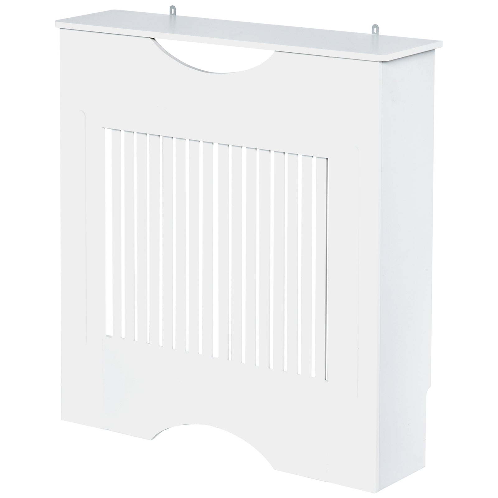 Painted MDF Radiator Cover Heater Cabinet Modern Slatted Home Furniture Living Room Bedroom Worktop White 82H x 78W x 19D