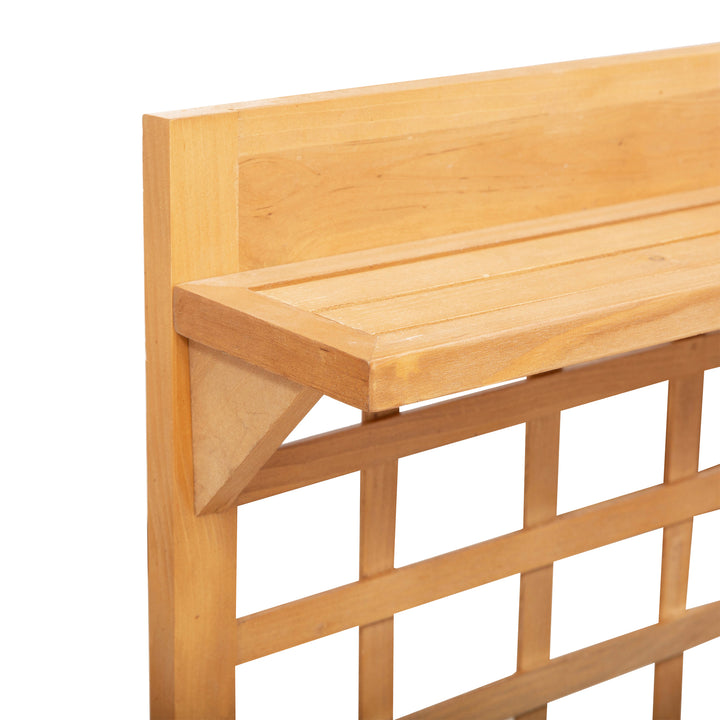 MCL Wooden Planter Raised Elevated Garden Bed with 2 Shelves for Vegetables Flowers