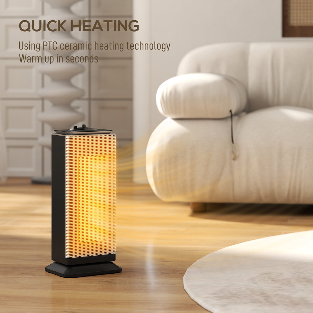 MCL 2000W Ceramic Electric Heater with Fan, Oscillation - Black