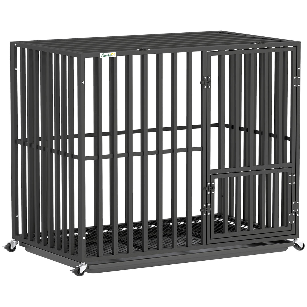 Heavy Duty Dog Crate, Dog Cage with Wheels for Small Medium Breeds, Me