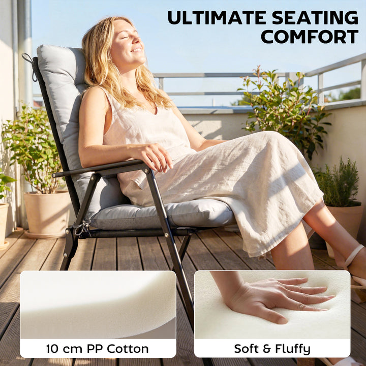 Patio Chair Cushions Set of 4, Waterproof Non-Slip Lounge Chair Cushio