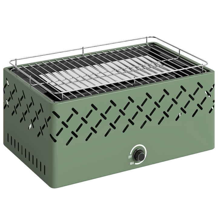Portable Charcoal BBQ Grill, Battery Powered Barbecue Grill with Built