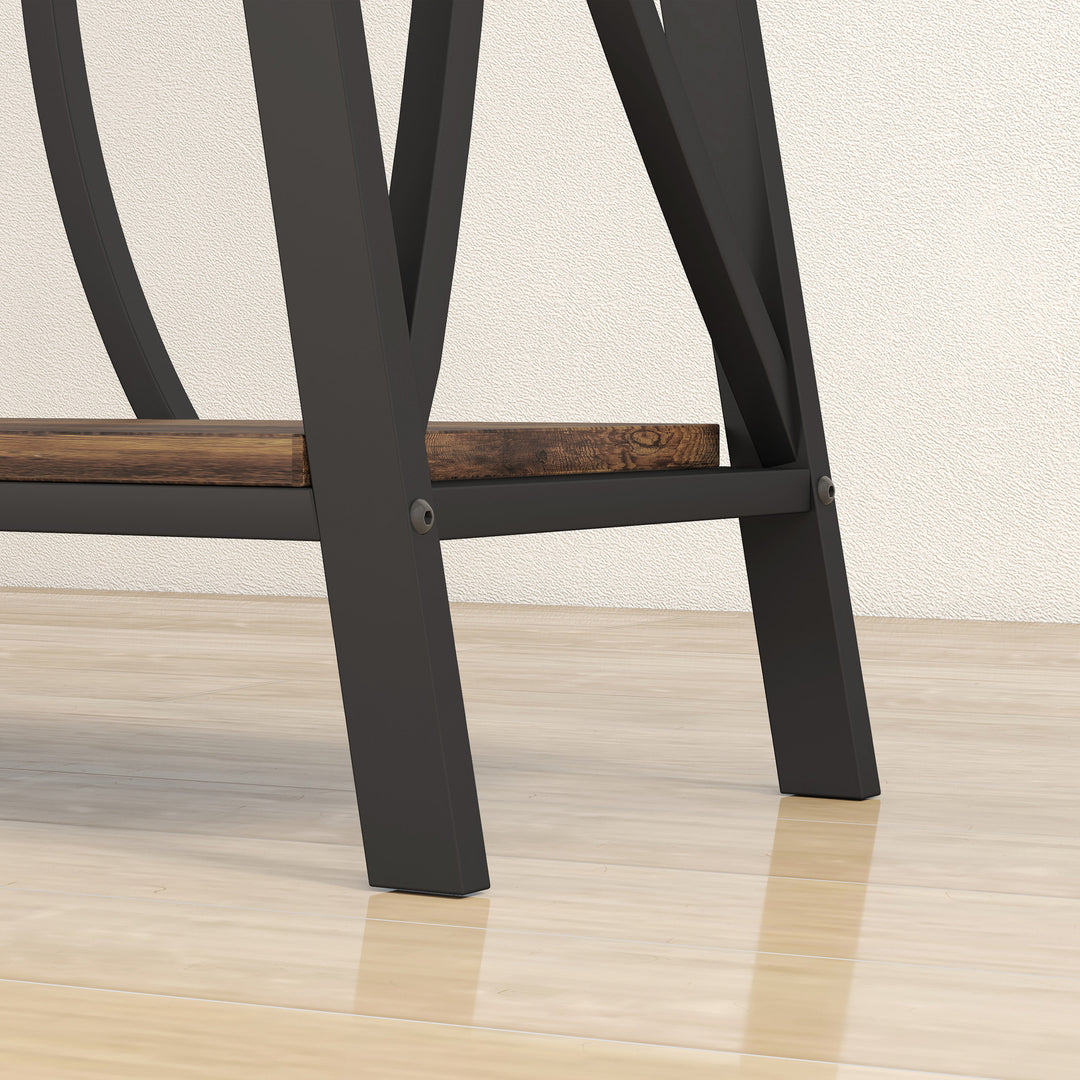 Narrow Console Table, Industrial 2-Tier Sofa Table with Metal Frame for Entryway, Living Room, 120x30x80cm