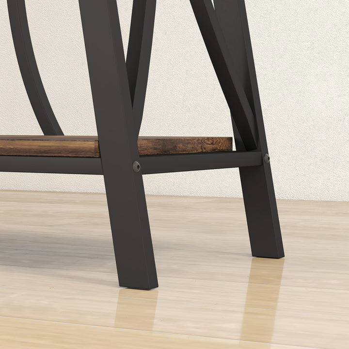 Narrow Console Table, Industrial 2-Tier Sofa Table with Metal Frame for Entryway, Living Room, 120x30x80cm