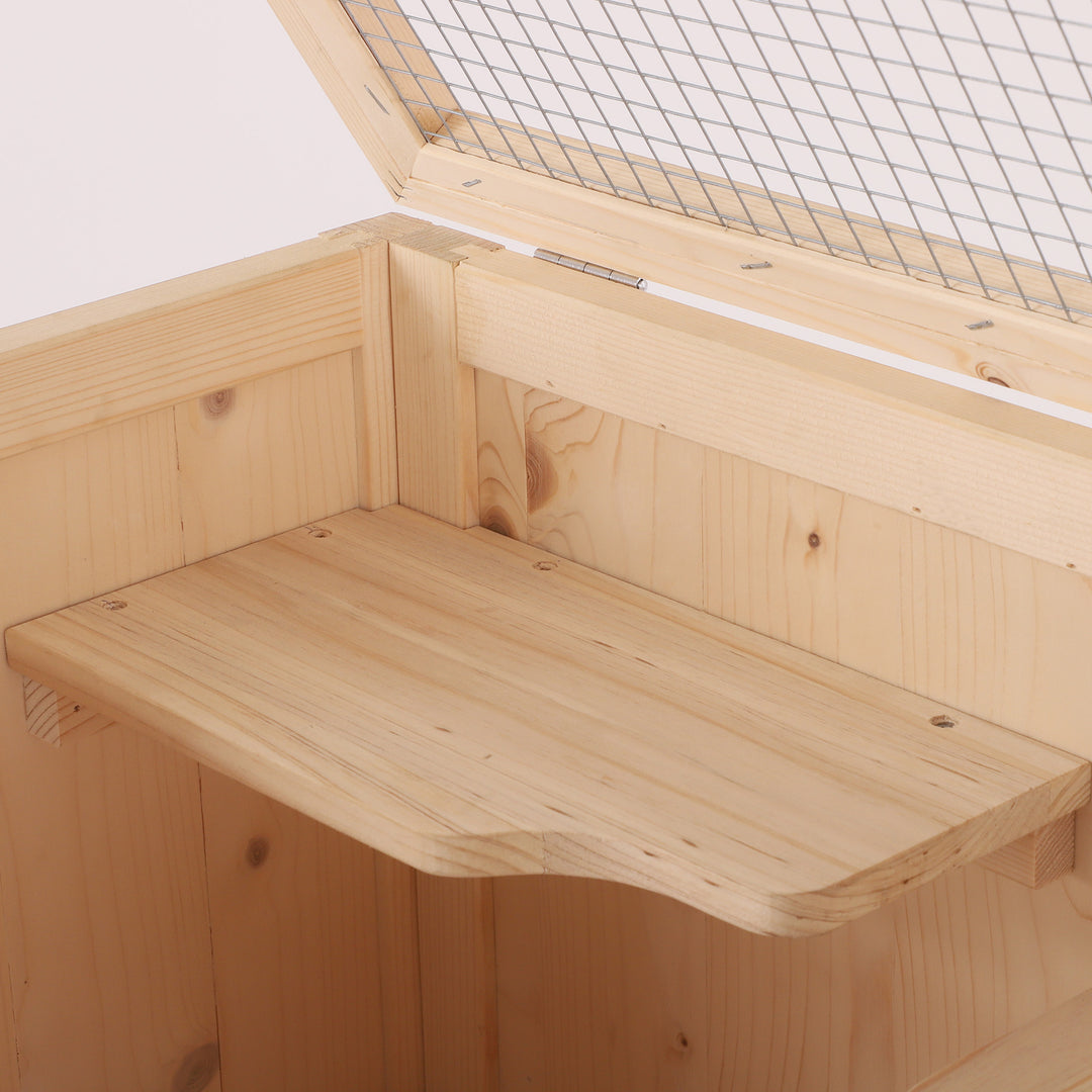 Wooden Large Hamster Cage, Gerbil Cage 4 Layers with Tall Bottom & Storage Shelf