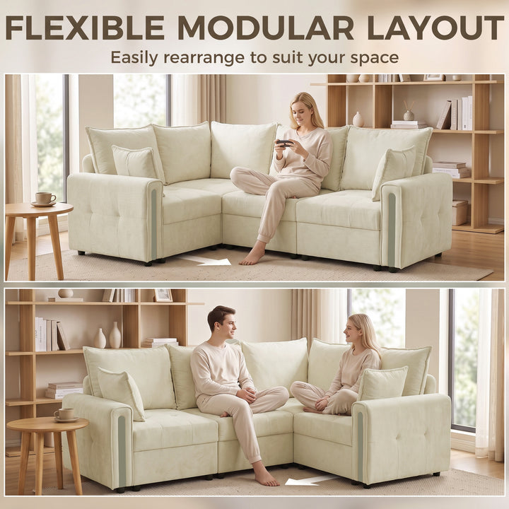 228cm L Shaped Sofa with Lift-Up Storage, 3-Seater Sectional Sofa - view 4