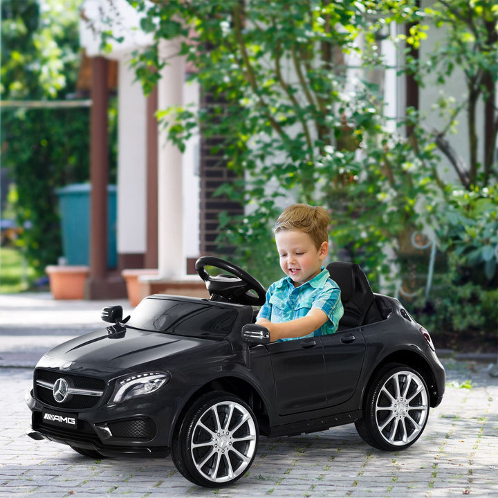 HOMCOM Kids Ride On Car Mercedes Benz GLA Licensed, 6V Battery Powered with Headlight, Music, Remote Control, High/Low Speed, Black | Aosom UK