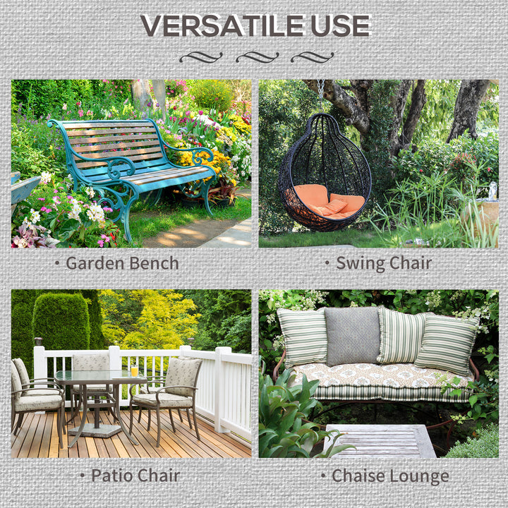 2-Seater Garden Bench Cushion with Ties, Swing Chair Cushion, Replacem