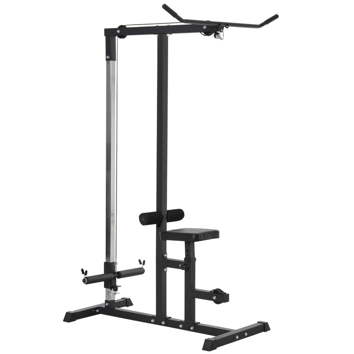 HOMCOM Power Tower Adjustable Pulldown Machine, Dip Station Stand Weighted Ab Crunches Workout Abdominal Exercise For Home Gym Tower Body Building