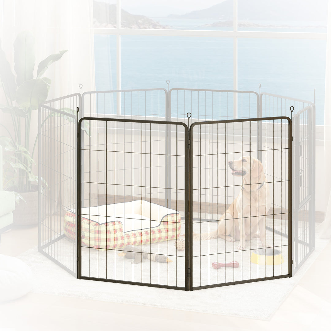 PawHut Two-Piece Dog Pen Expansion Pack for Large Dogs, 100cm Tall Animal Pen with Three Connecting Stakes