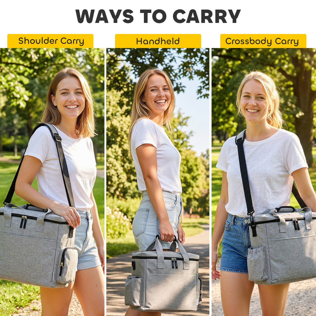 Dog Travel Bag, Waterproof Walking Bag with Multiple Pockets, Two Food