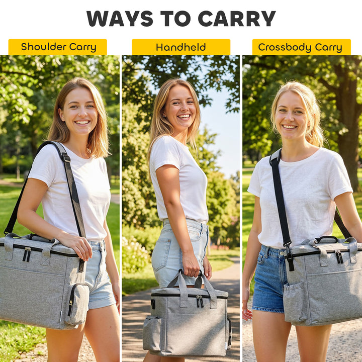 Dog Travel Bag, Waterproof Walking Bag with Multiple Pockets, Two Food