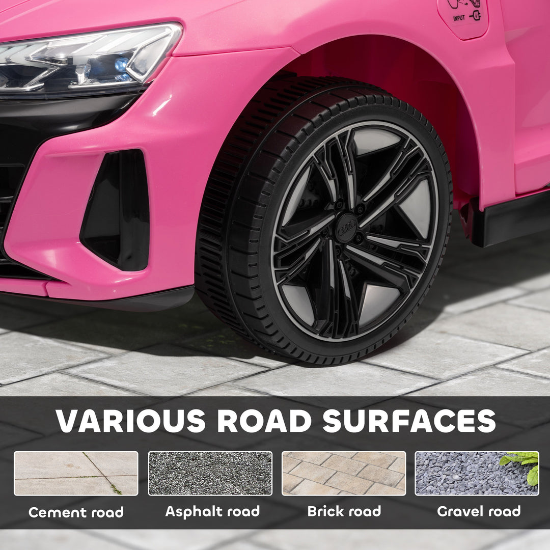 Audi Licensed 12V Kids Electric Ride-On, with Remote Control, Suspension System, Lights, Music, Motor - Pink