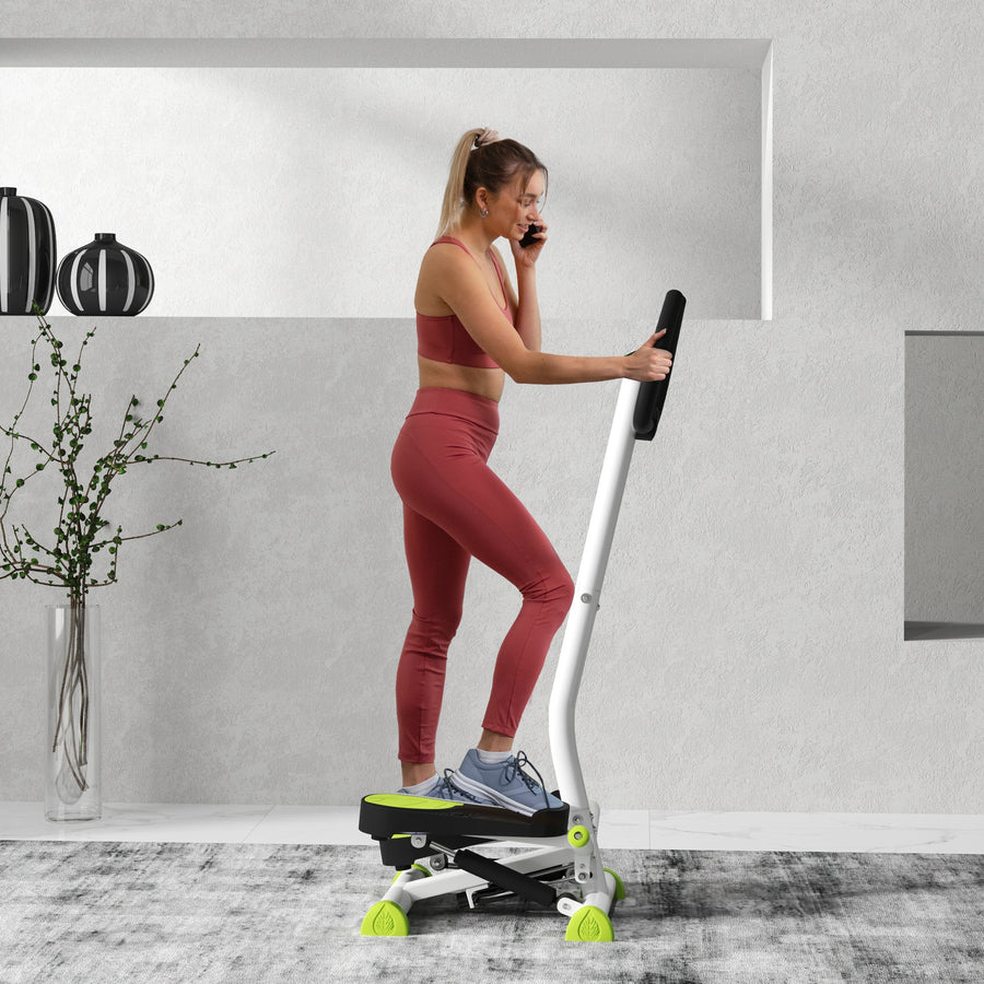 Twister Stepper, Step Machine with Adjustable Resistance, LCD Screen - White