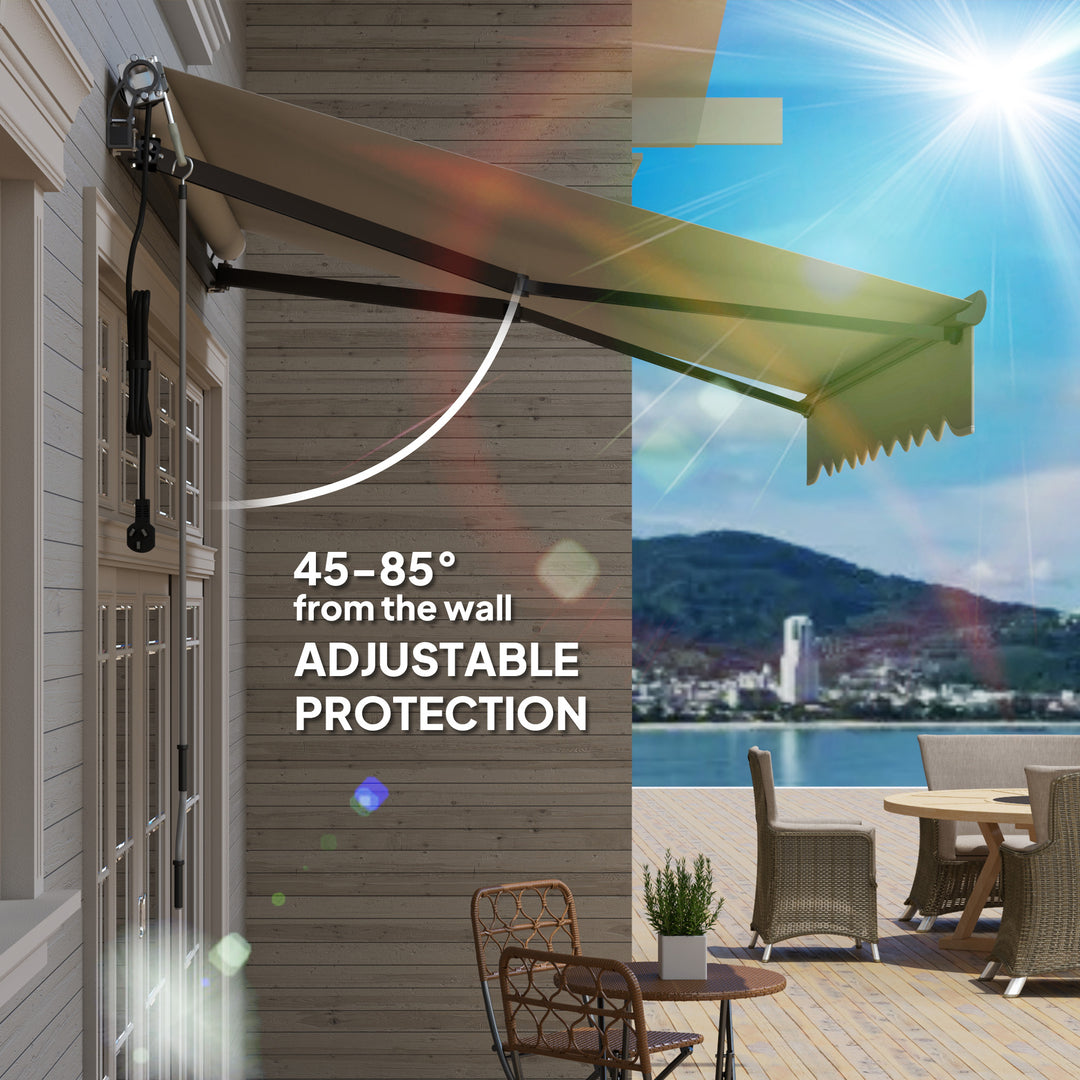 2.5 x 2m Electric Awning with Remote Controller, Aluminium Frame DIY Retractable Awning, UV30+ Sun Shade Canopy for Garden Patio Deck Door Window, Light Grey