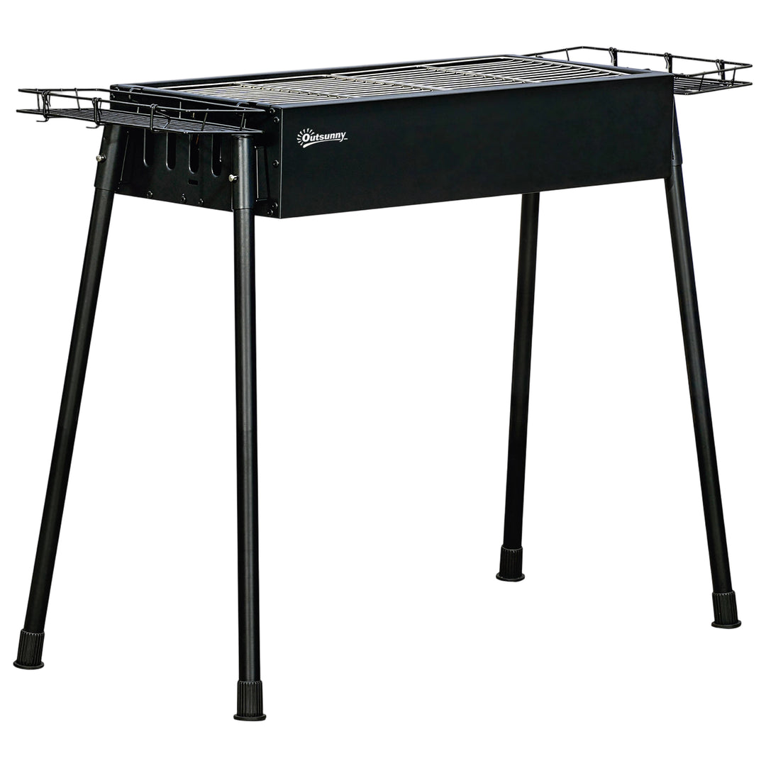 Portable Charcoal BBQ Grill with Seasoning Baskets for Camping Picnic 